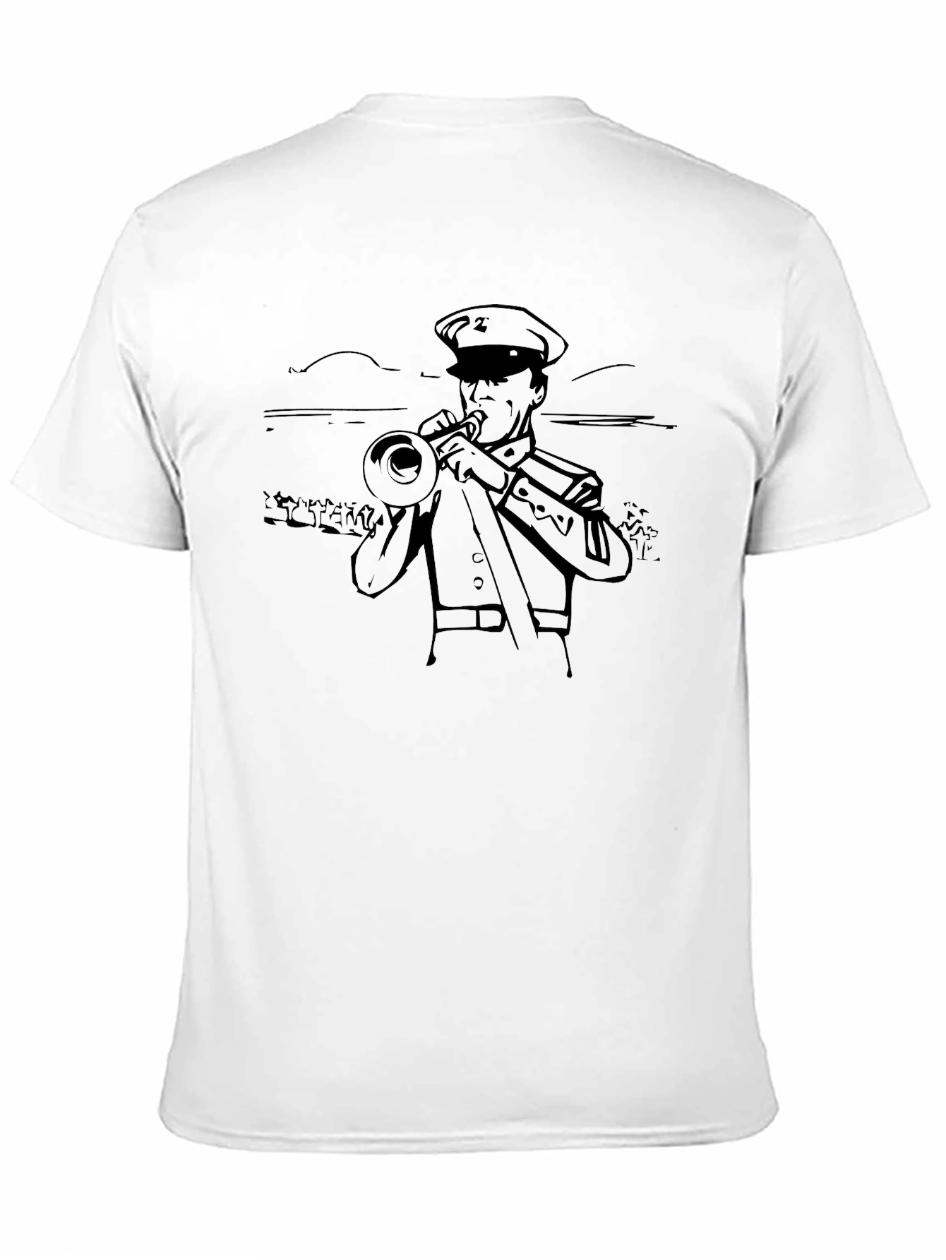 Trumpet Player Graphic Tee - Cool Black Shirt