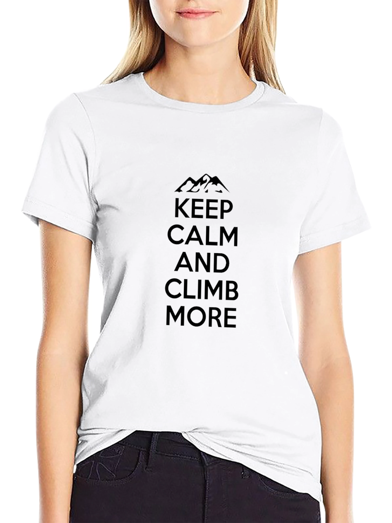 Keep Calm Climb More Black Graphic Tee