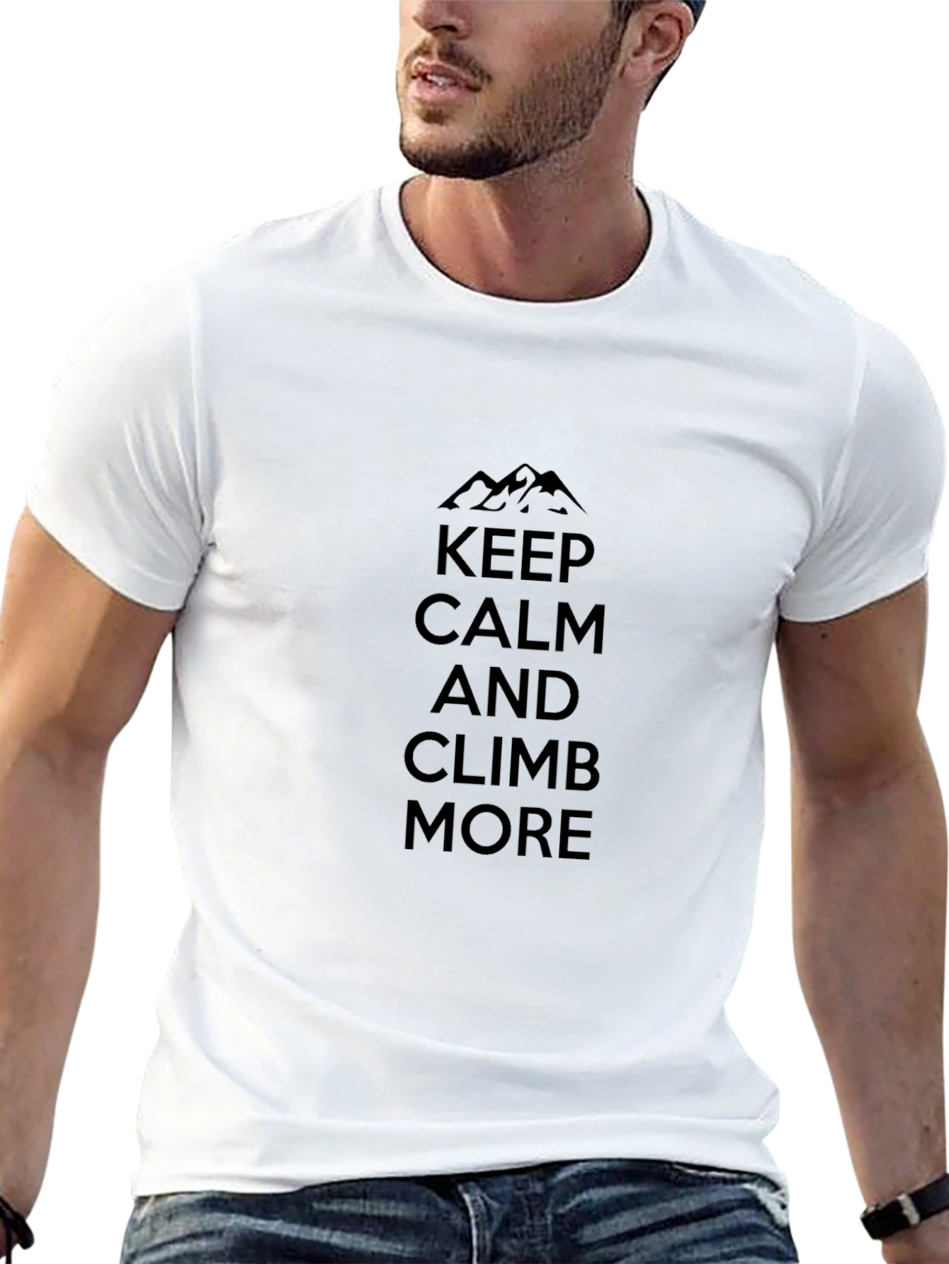 Keep Calm Climb More Black Graphic Tee
