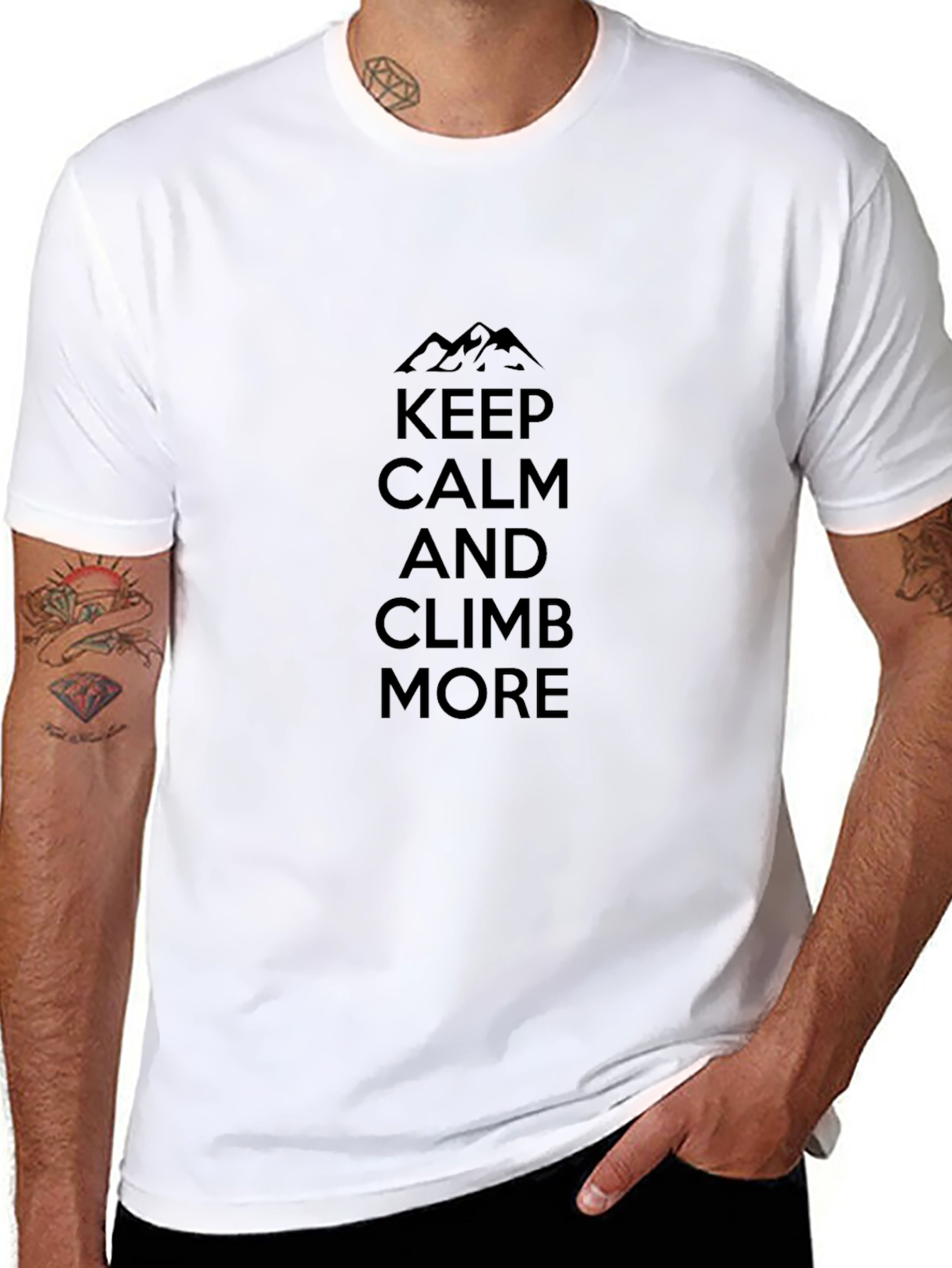 Keep Calm Climb More Black Graphic Tee