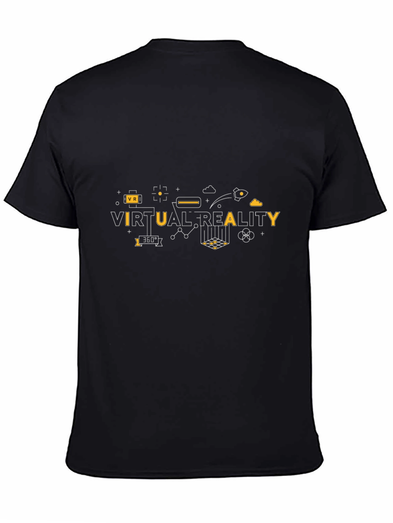 Virtual Reality Graphic Tee - Black Cotton T-Shirt