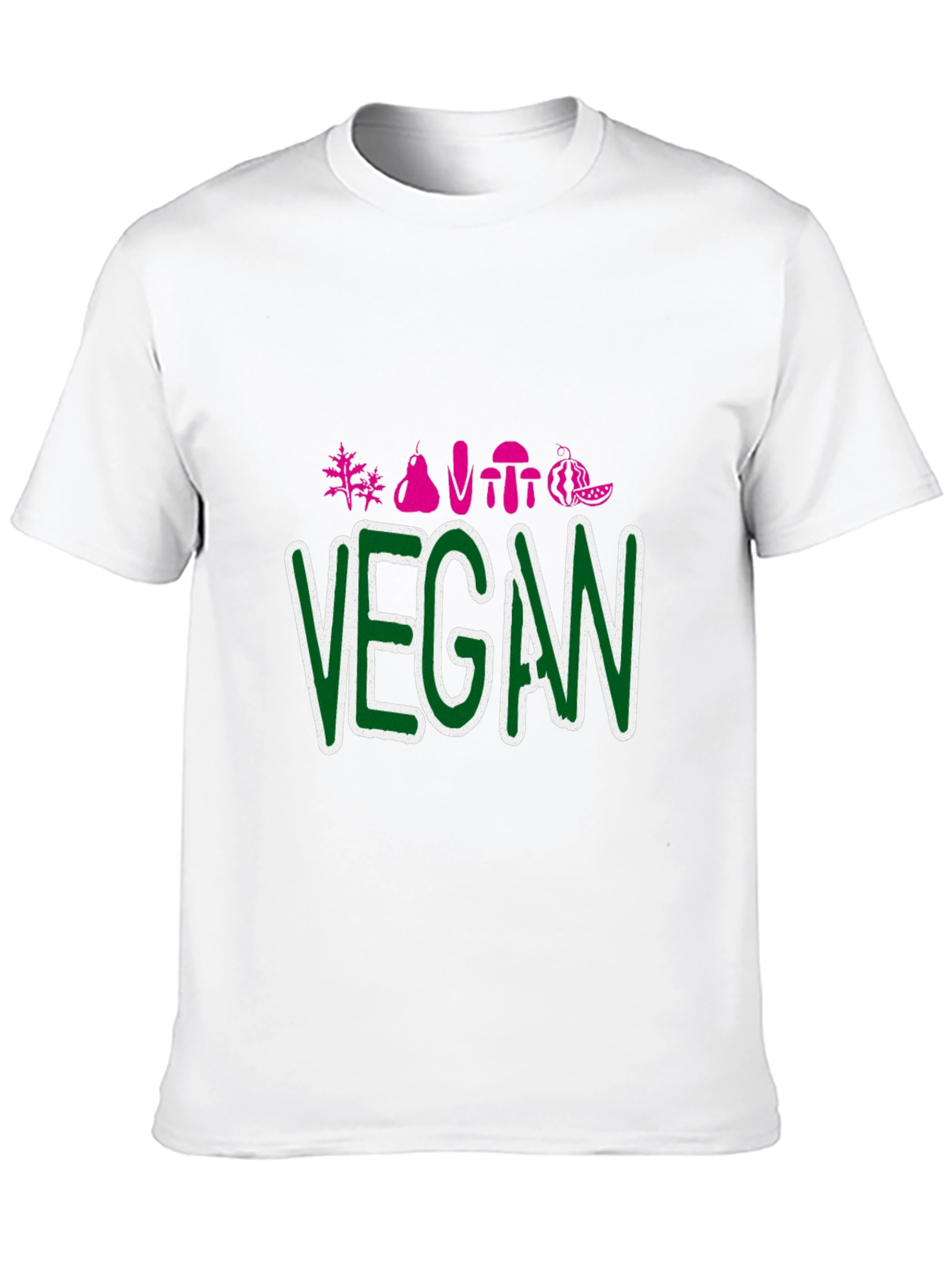 Vegan Graphic Tee - Black Crew Neck T-Shirt