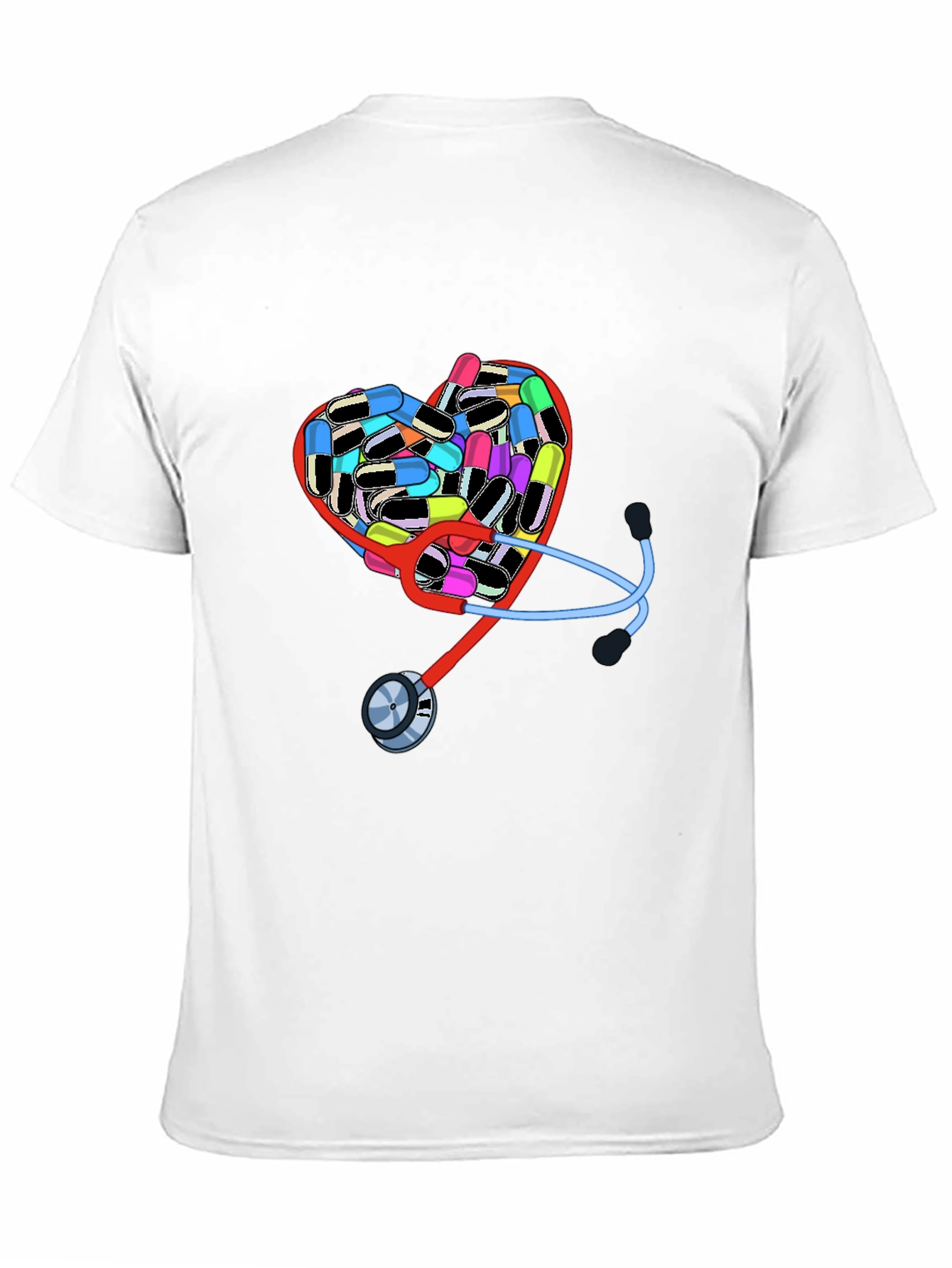 Heart Pills & Stethoscope Graphic T-Shirt