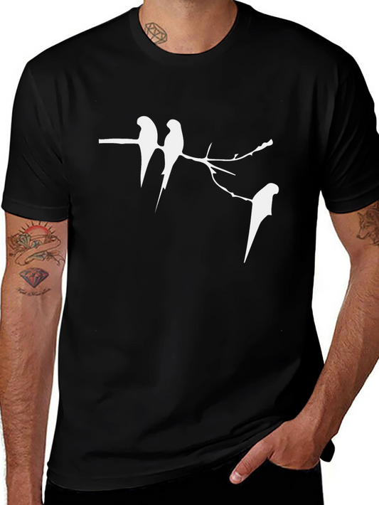 Birds on a Branch Black T-Shirt