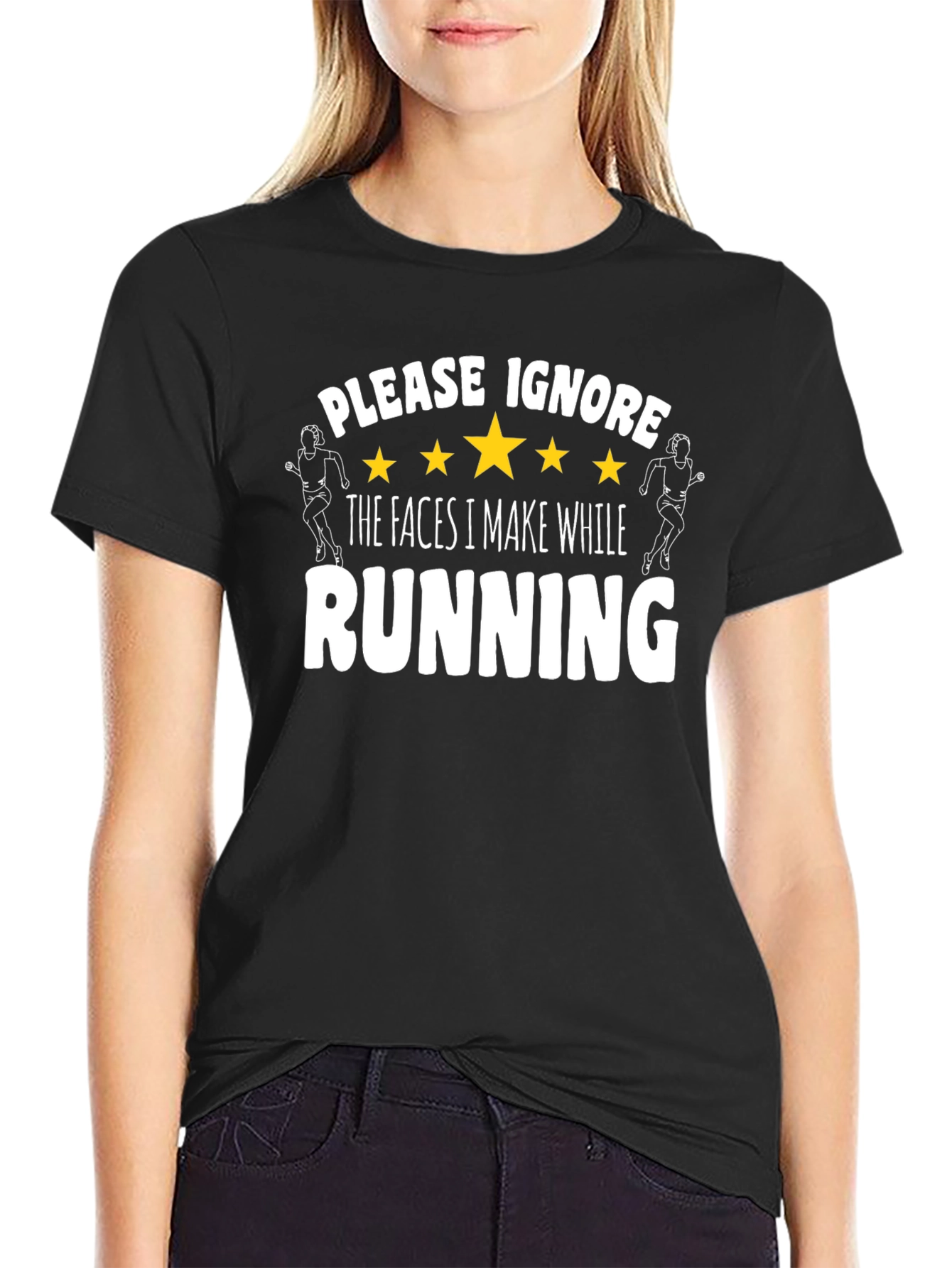 Funny Running T-Shirt - Please Ignore My Faces