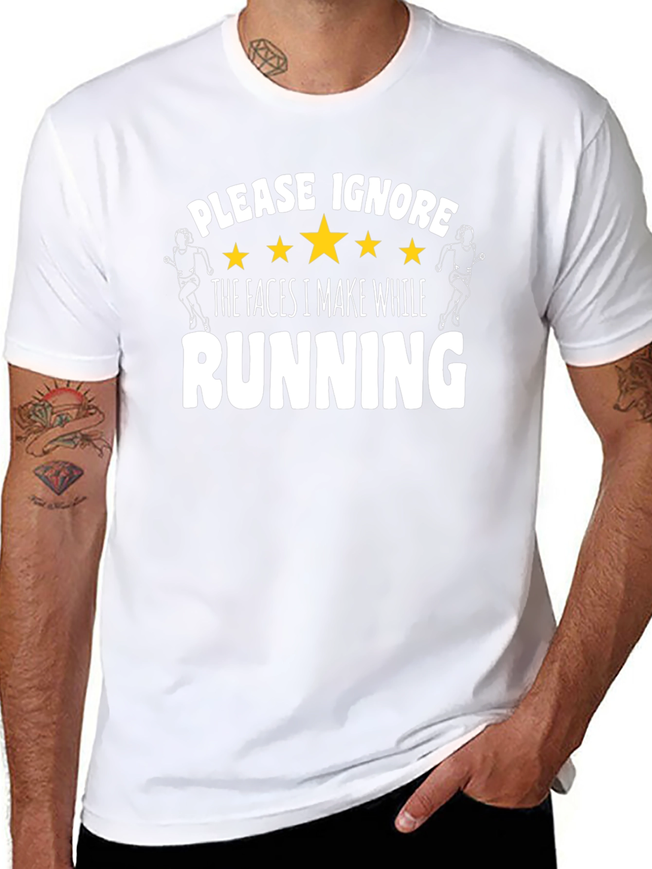 Funny Running T-Shirt - Please Ignore My Faces