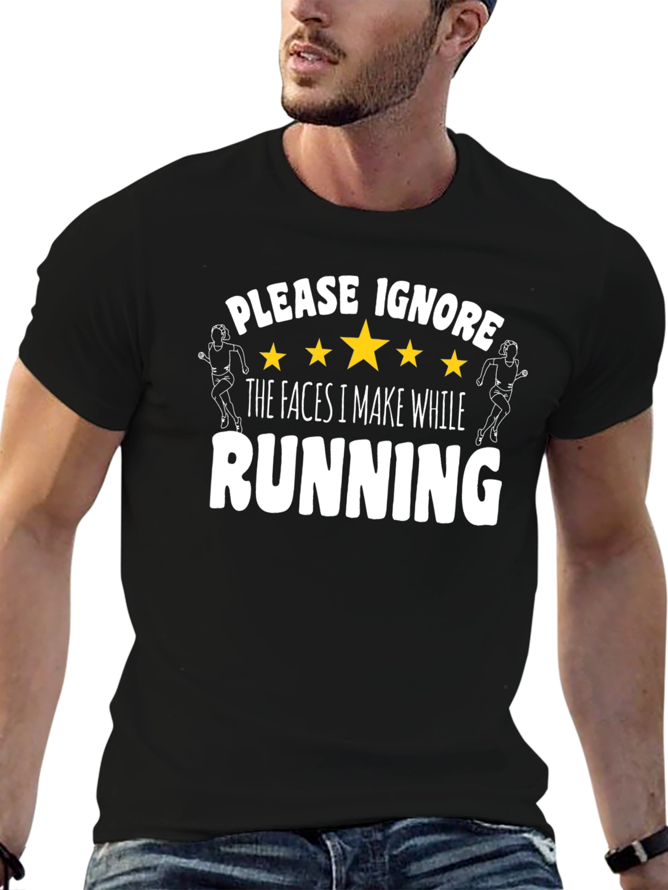 Funny Running T-Shirt - Please Ignore My Faces