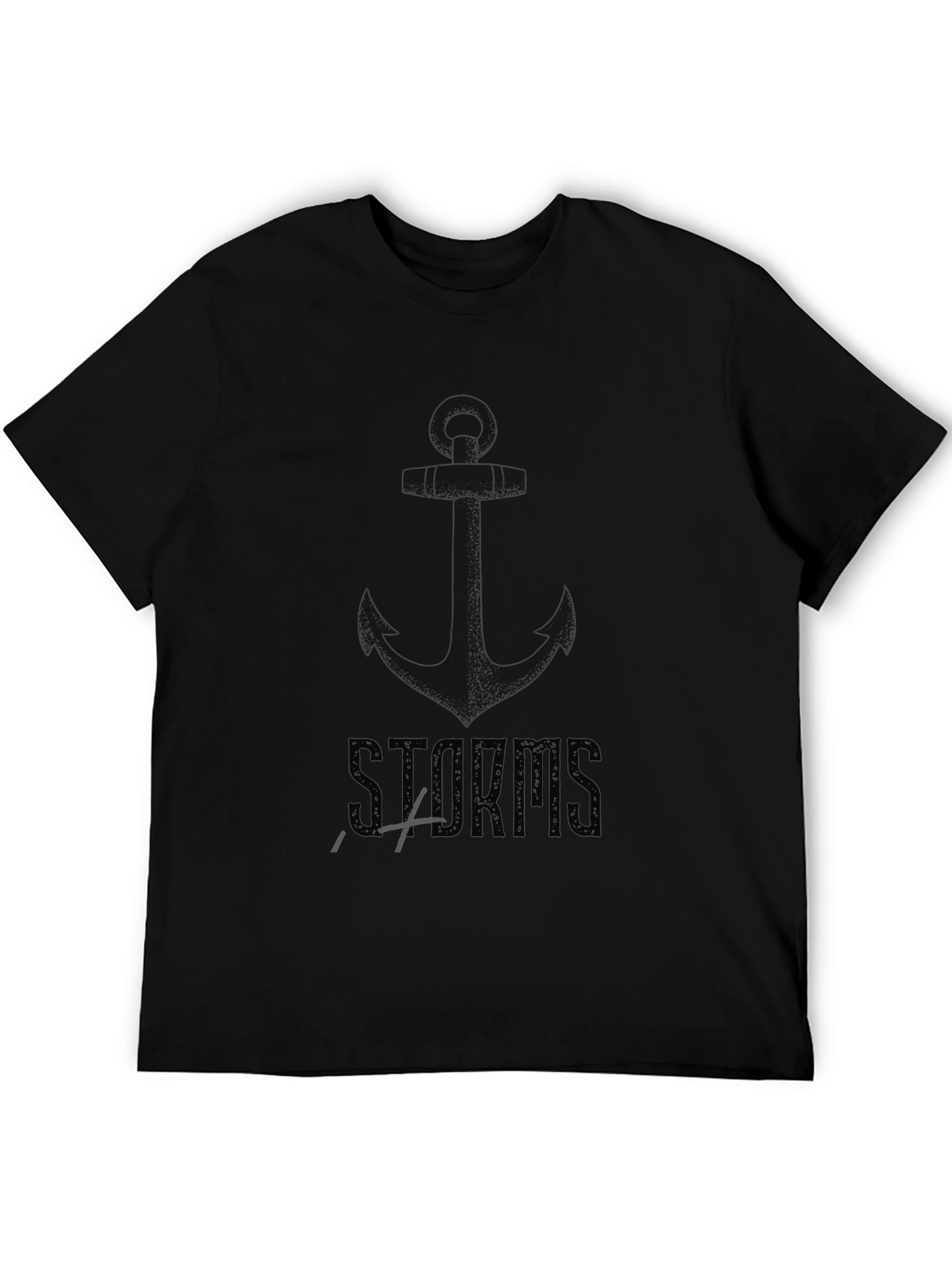 Mens Black Anchor & Storms Graphic Tee