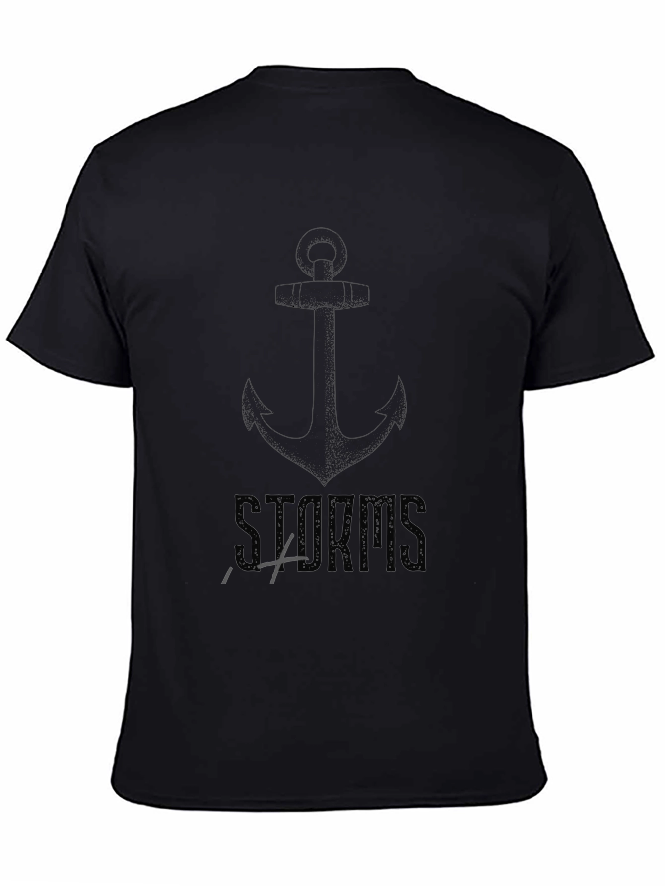Mens Black Anchor & Storms Graphic Tee