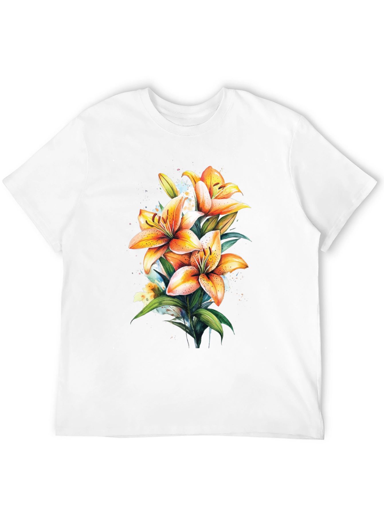 Floral Lily Graphic Tee - Trendy Black T-Shirt