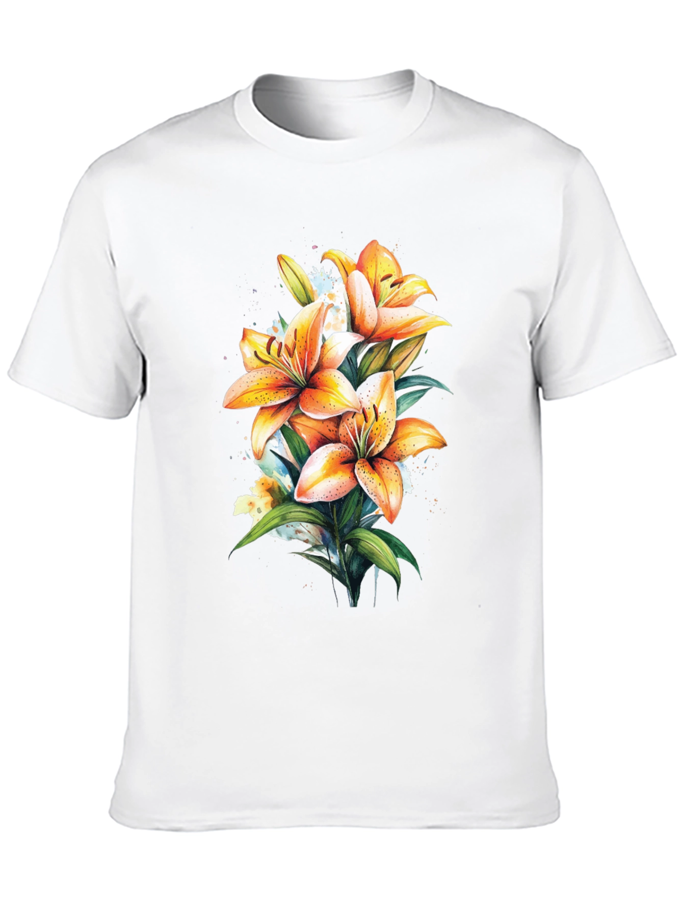 Floral Lily Graphic Tee - Trendy Black T-Shirt