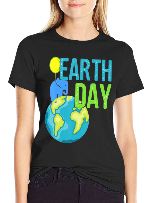 Earth Day Elephant Graphic T-Shirt