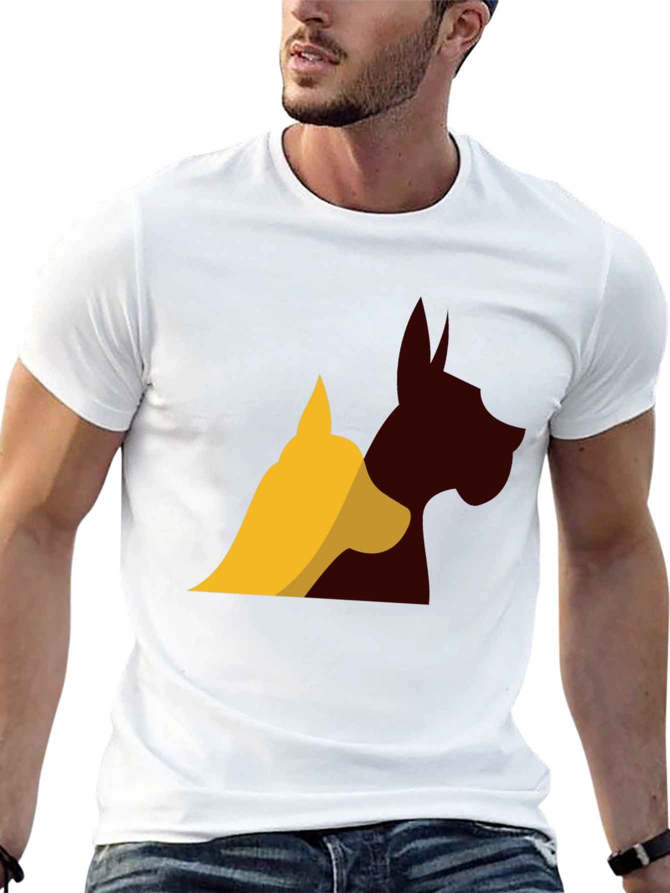 Dog Breed Silhouette Graphic Tee - Black