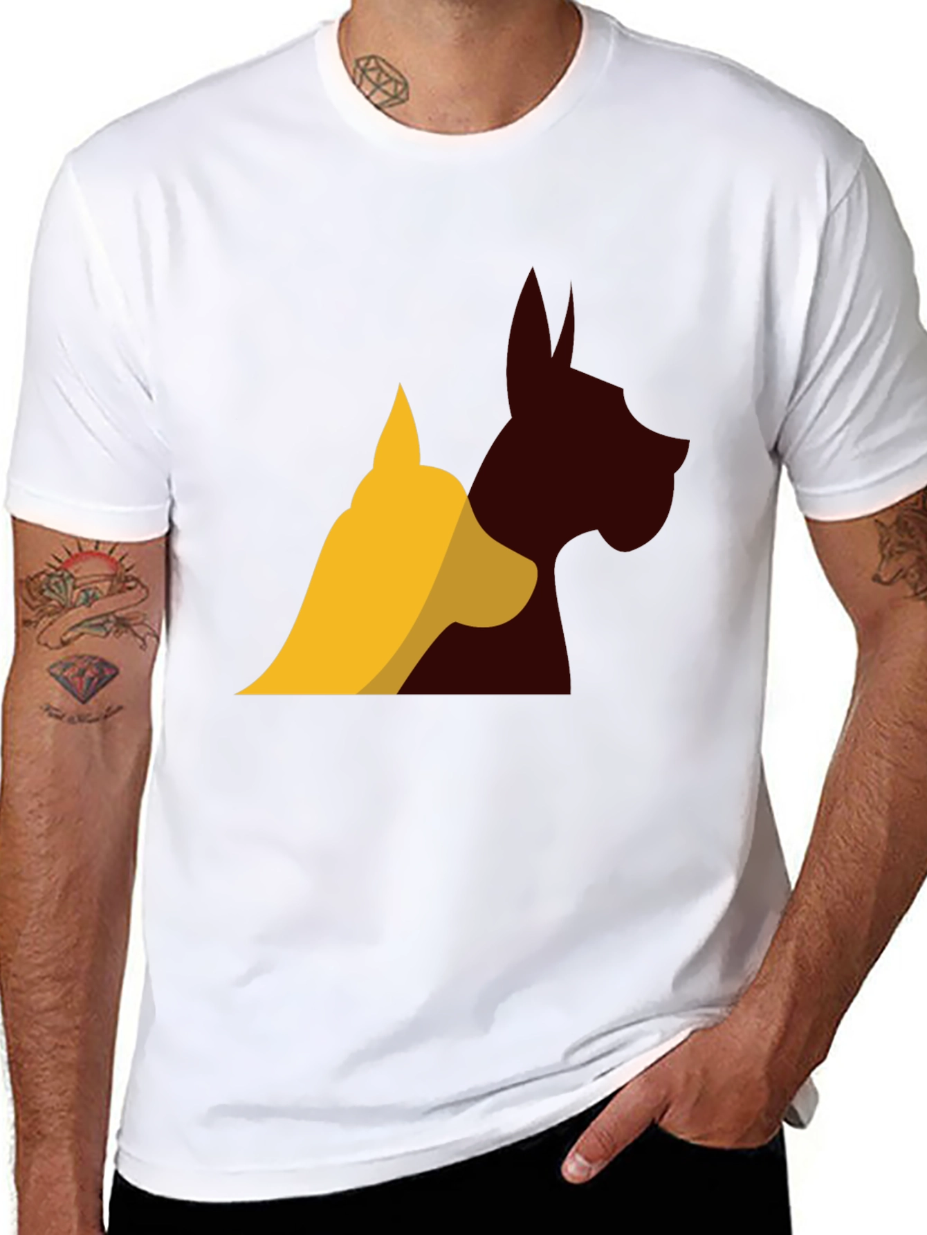 Dog Breed Silhouette Graphic Tee - Black