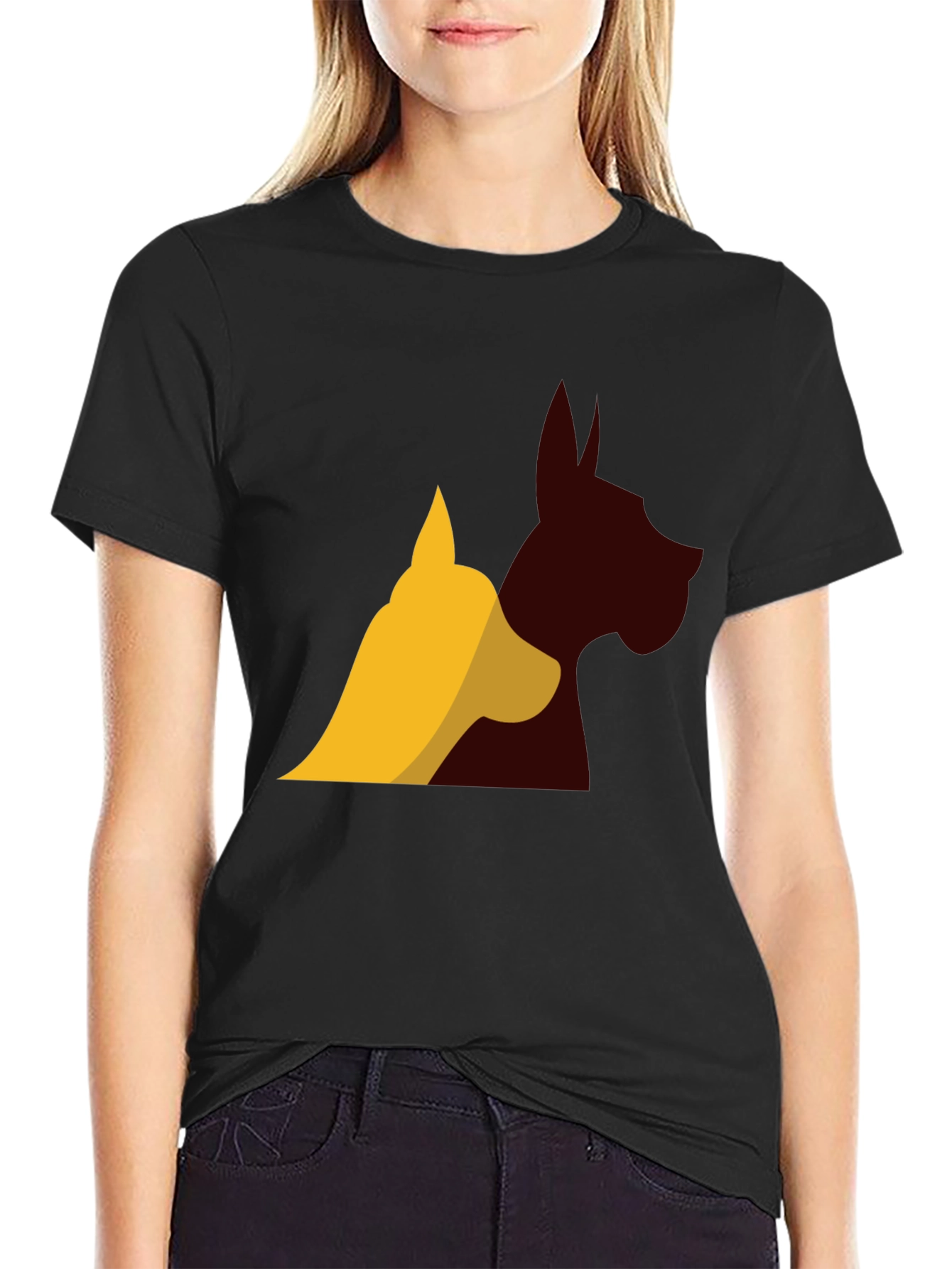 Dog Breed Silhouette Graphic Tee - Black