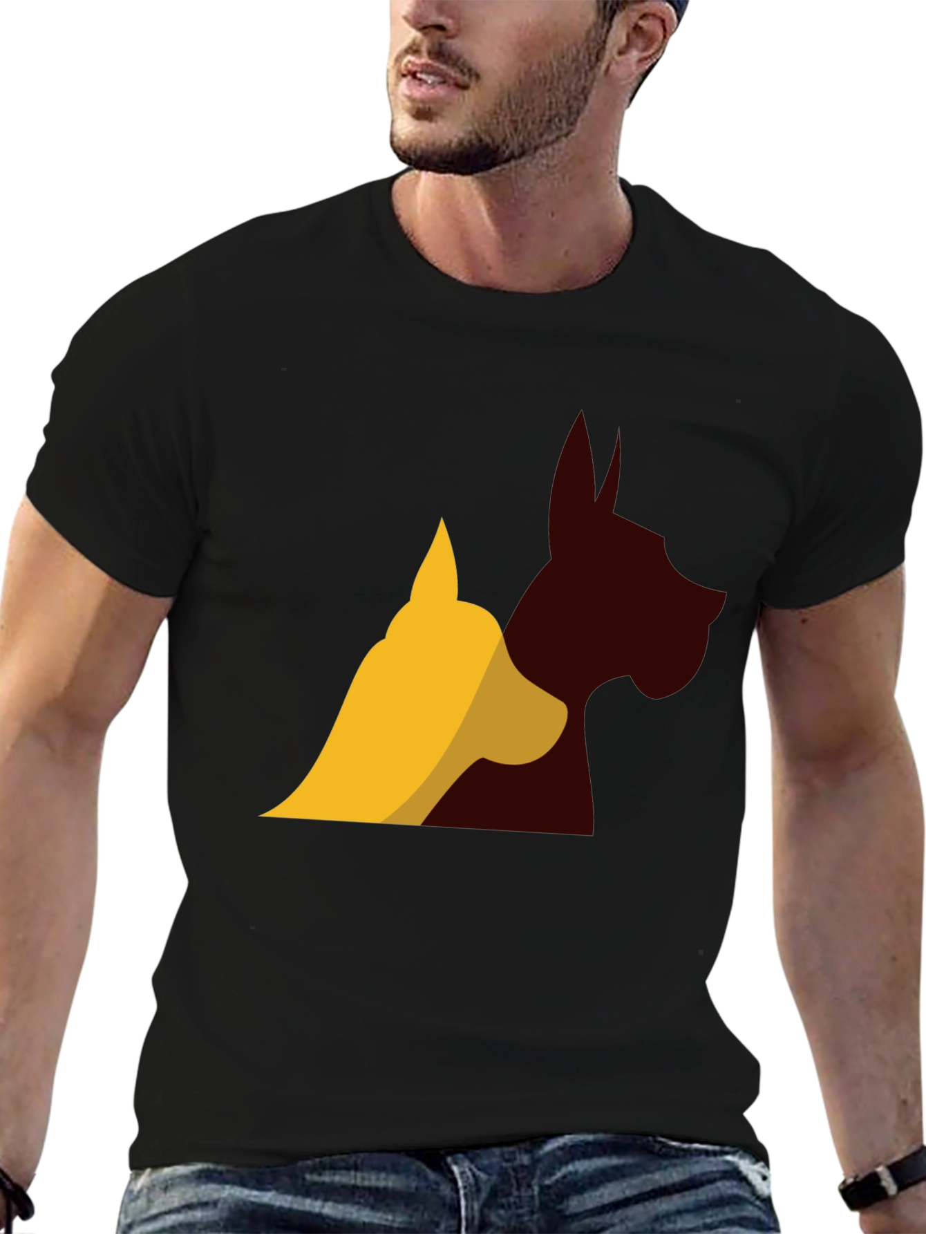 Dog Breed Silhouette Graphic Tee - Black