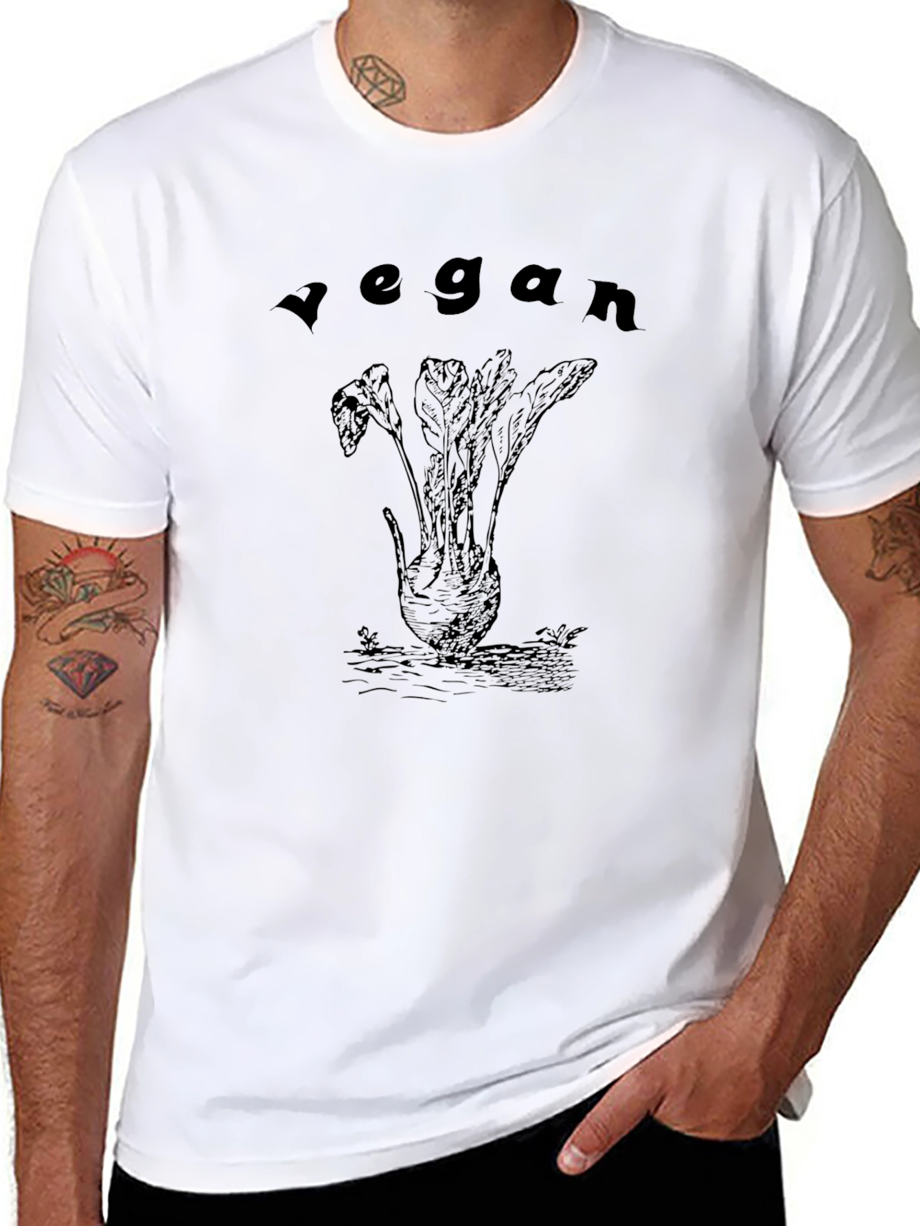 Vegan Beet Graphic T-Shirt - Unisex Black Tee