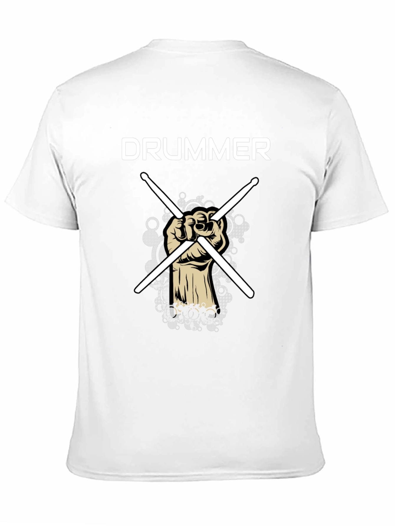 Drummer T-Shirt with Crossed Drumsticks Design - Music Tee