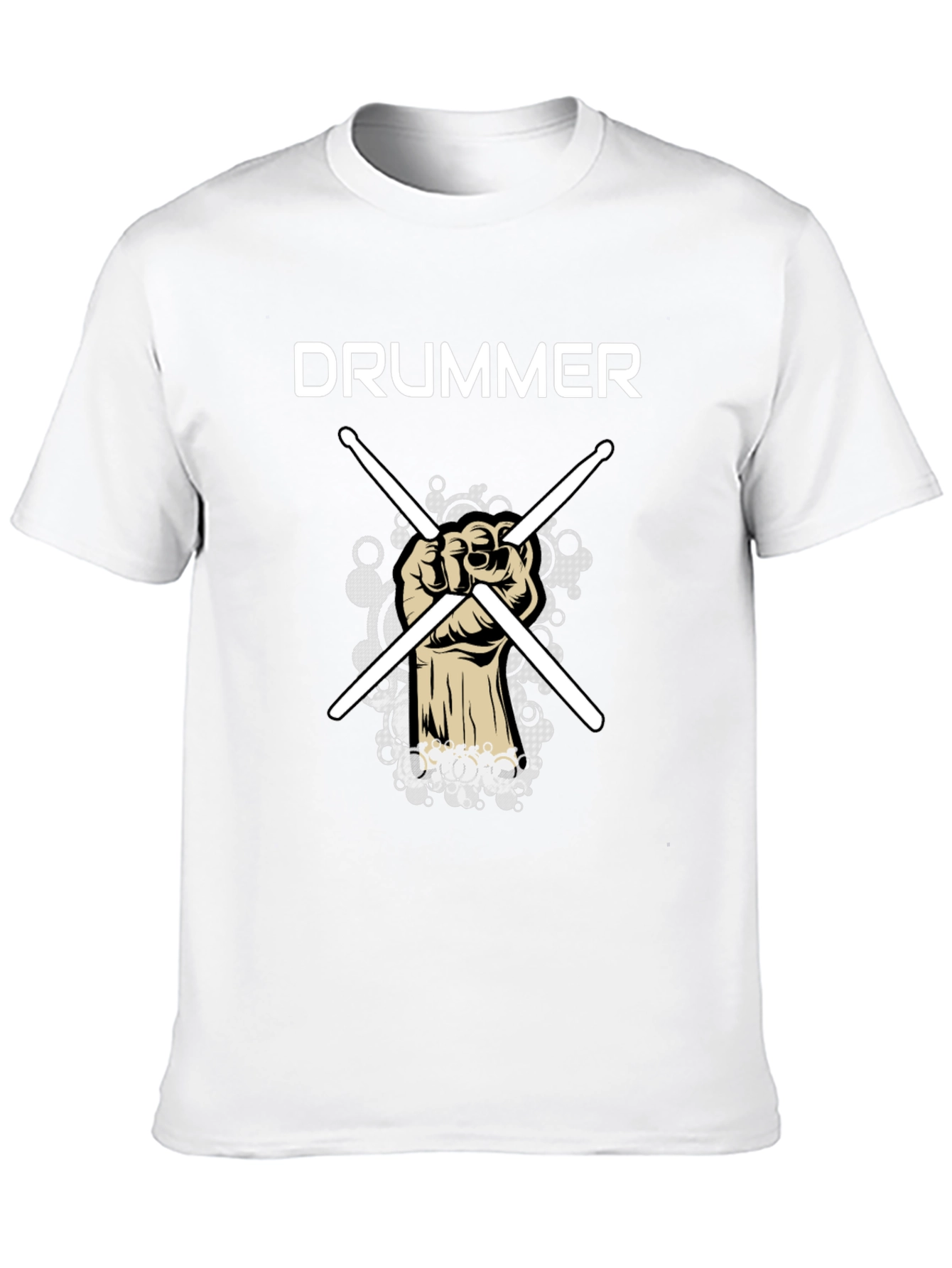 Drummer T-Shirt with Crossed Drumsticks Design - Music Tee