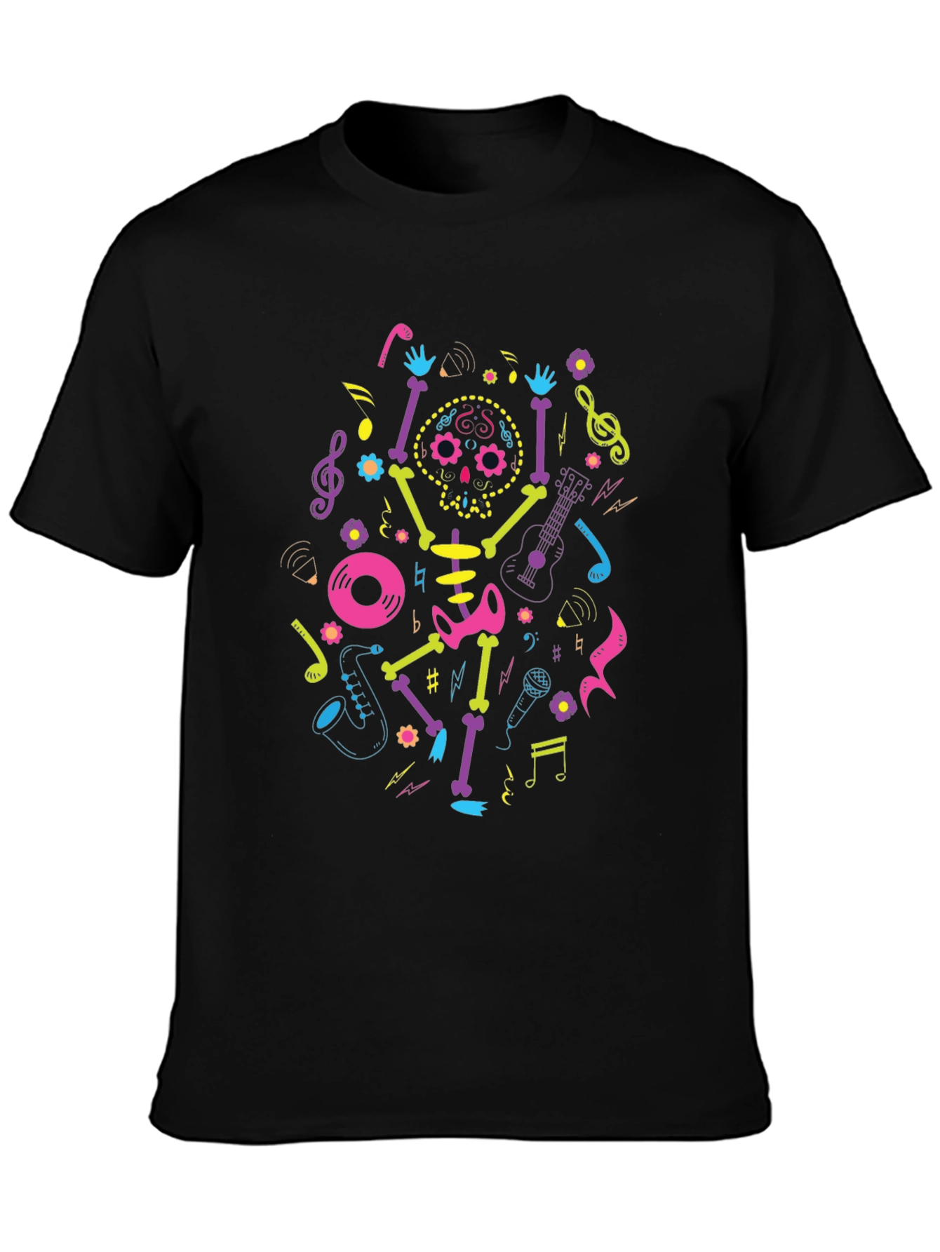 Musical Skeleton Black T-Shirt