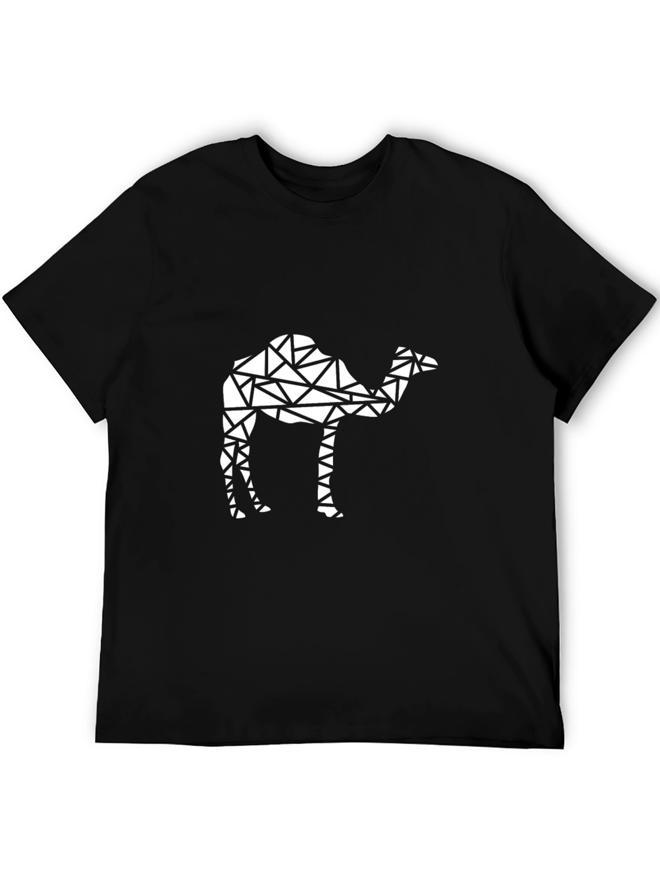 Geometric Camel Graphic Tee - Black