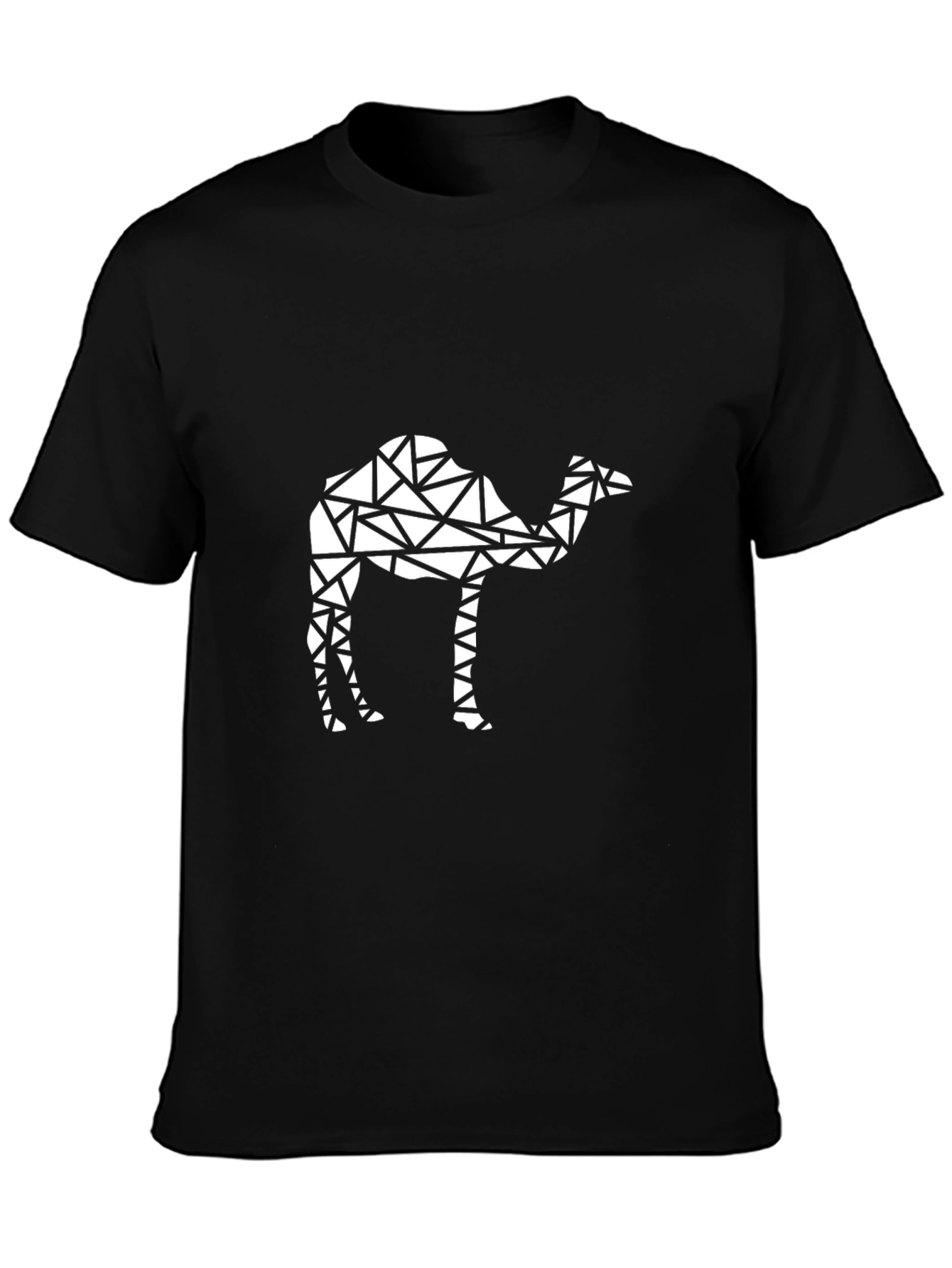 Geometric Camel Graphic Tee - Black