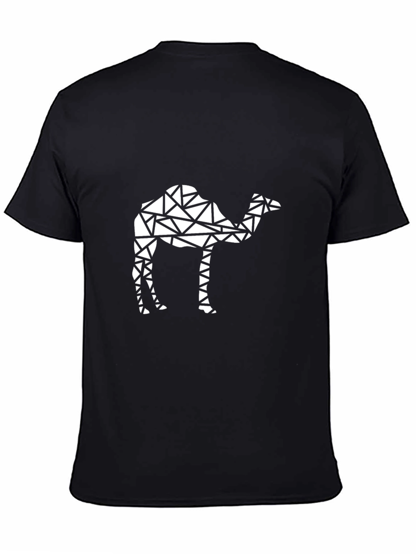 Geometric Camel Graphic Tee - Black