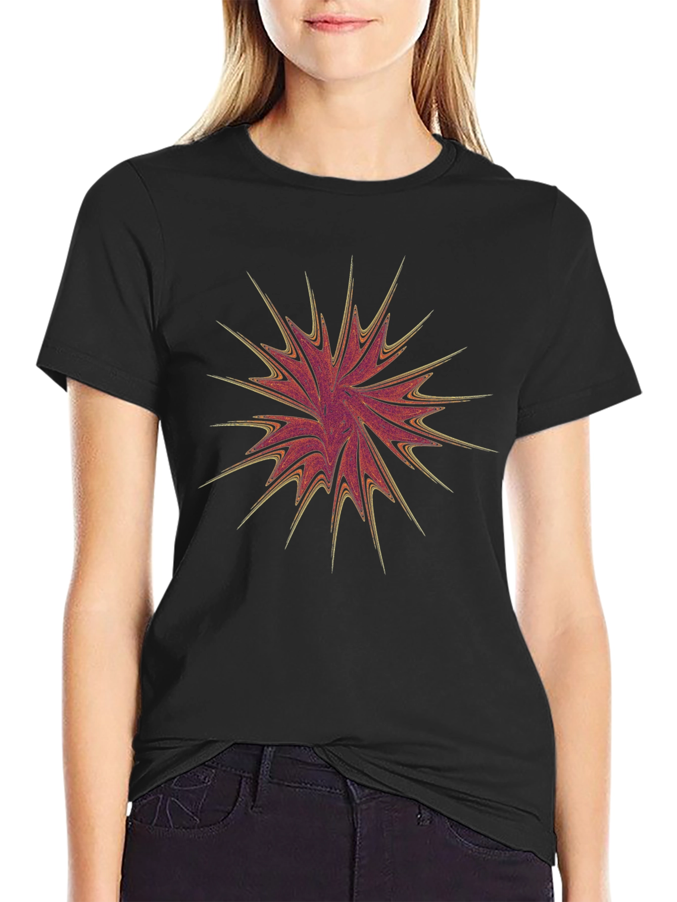 Abstract Burst Graphic Tee - Modern Art Fashion