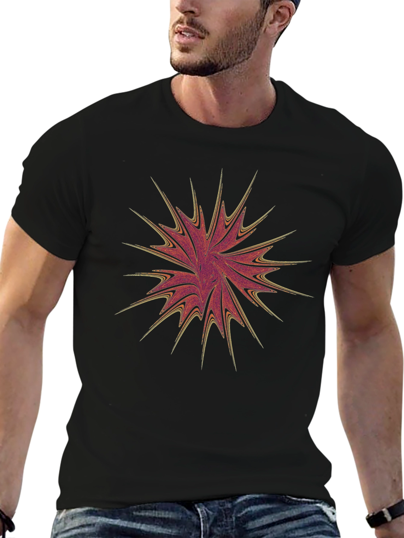 Abstract Burst Graphic Tee - Modern Art Fashion
