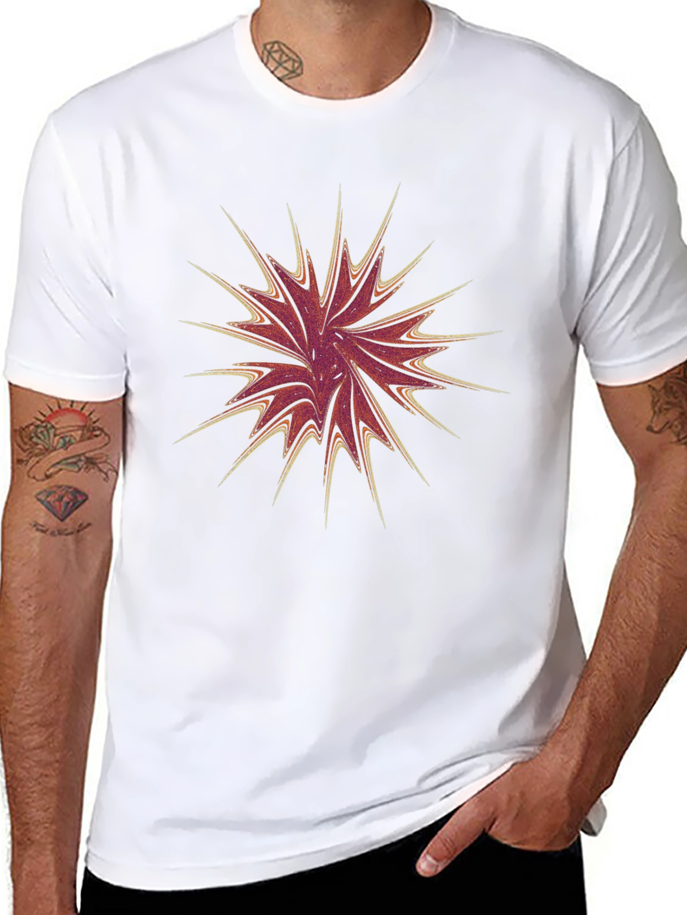 Abstract Burst Graphic Tee - Modern Art Fashion