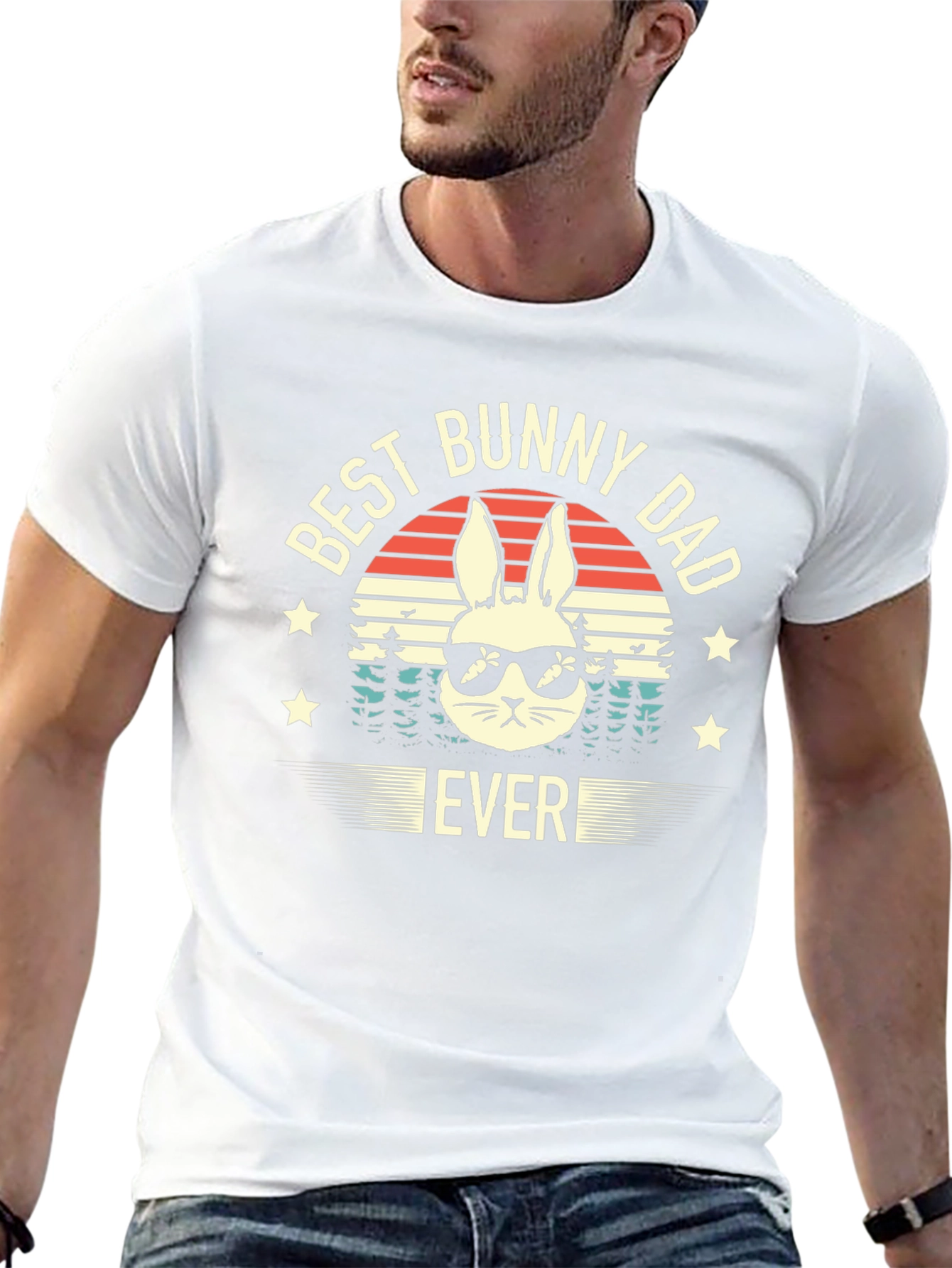 Best Bunny Dad Ever Graphic T-Shirt