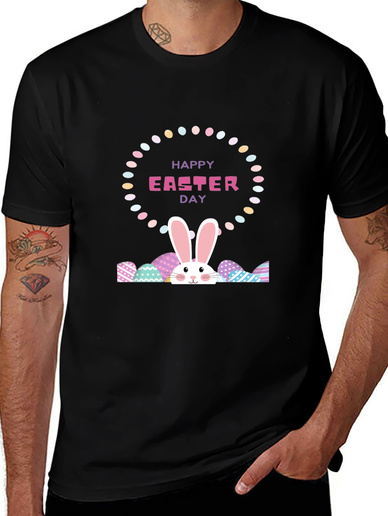 Happy Easter Day Black T-Shirt