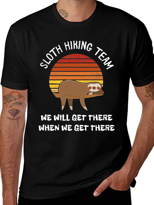 Sloth Hiking Team T-Shirt - Relaxed Adventure Tee