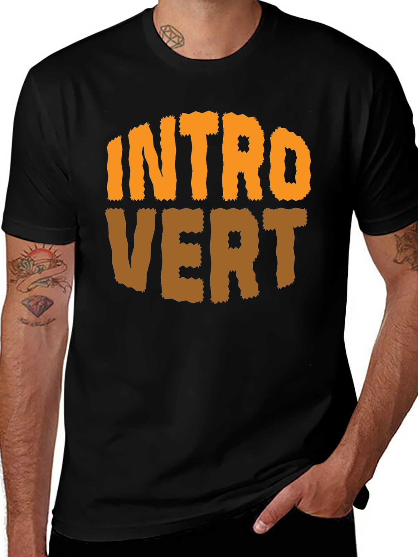 Introvert Graphic T-Shirt - Black
