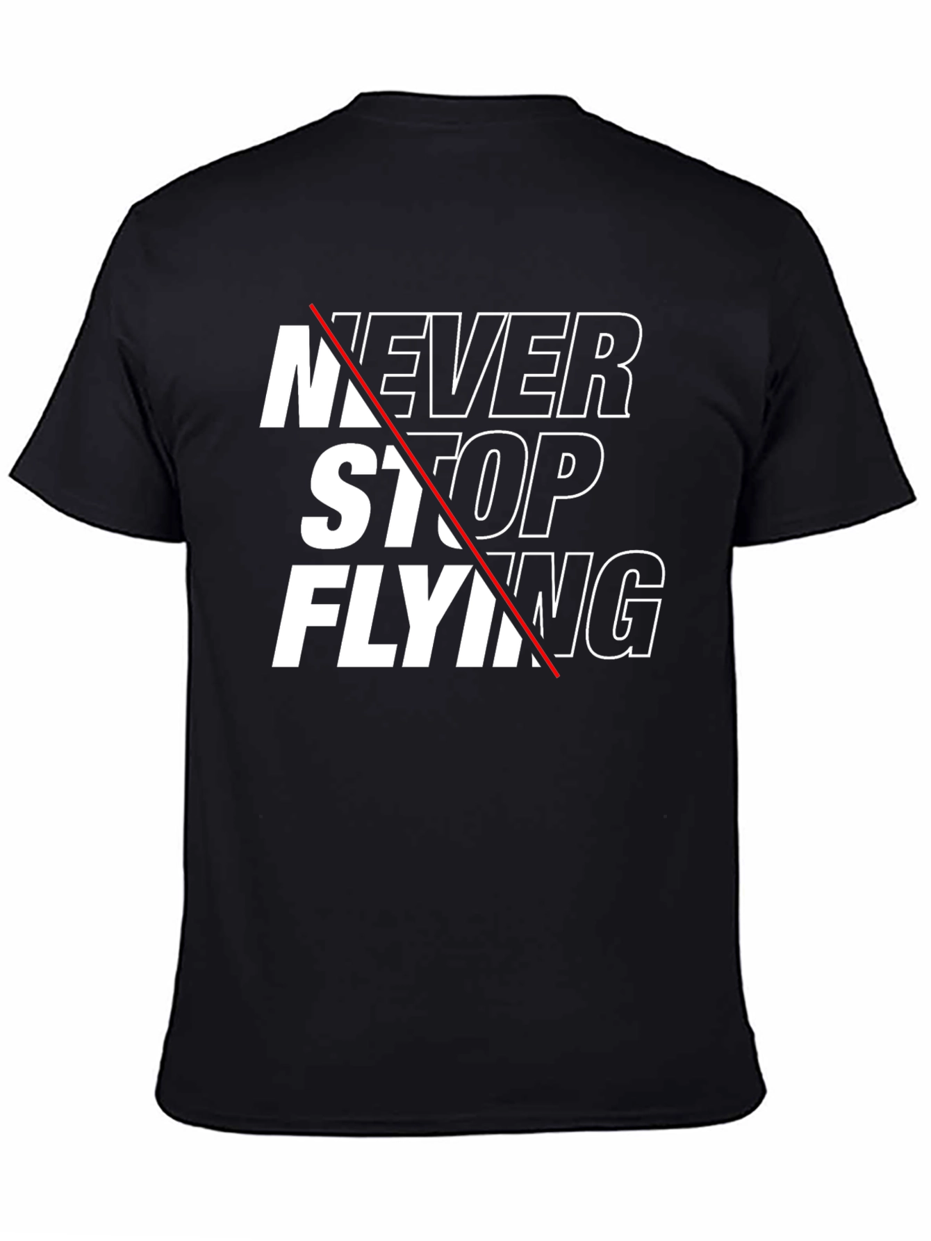 Never Stop Flying Graphic Tee - Mens Black T-Shirt