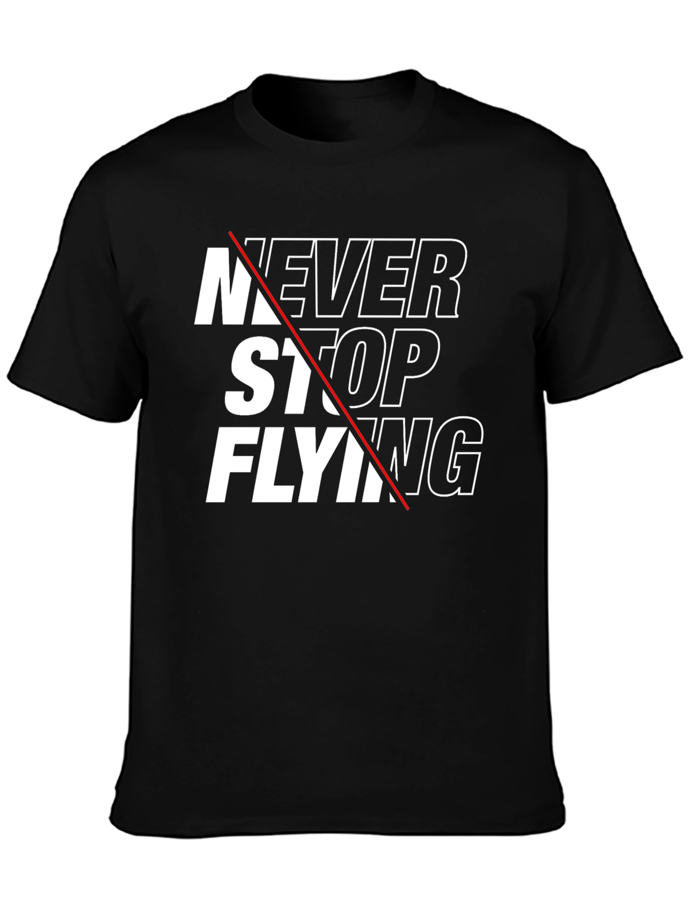 Never Stop Flying Graphic Tee - Mens Black T-Shirt