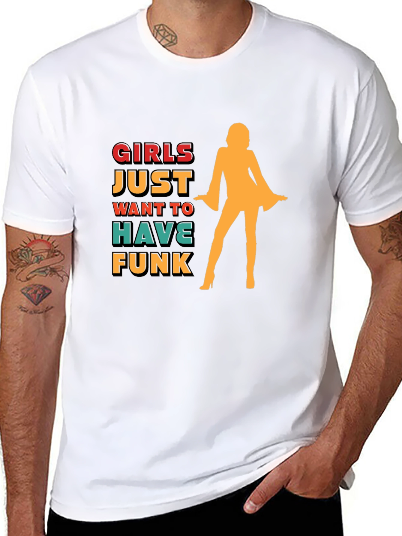 Girls Just Want To Have Funk Black Graphic T-Shirt