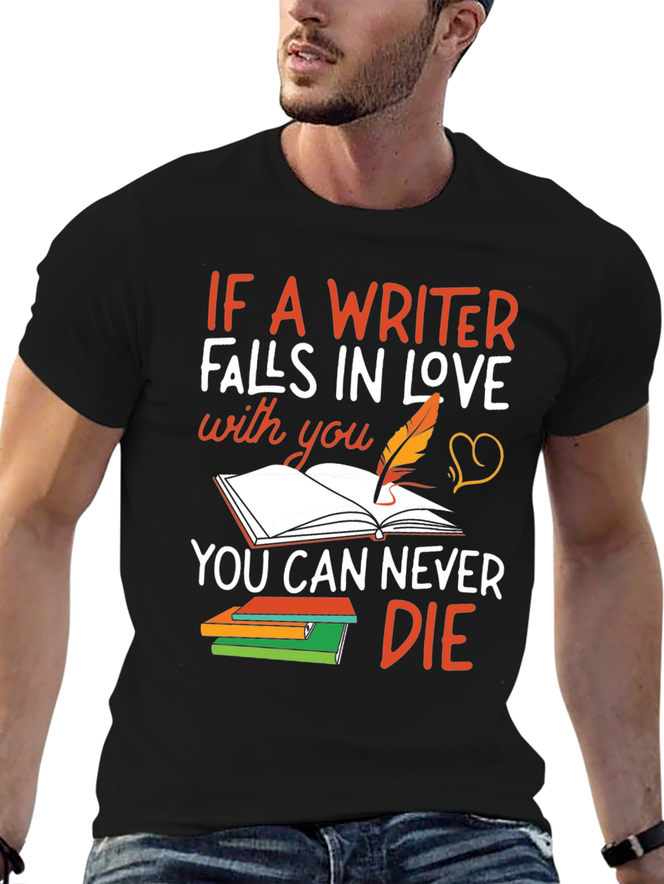 Writer Love T-Shirt - Never Die Inspiration
