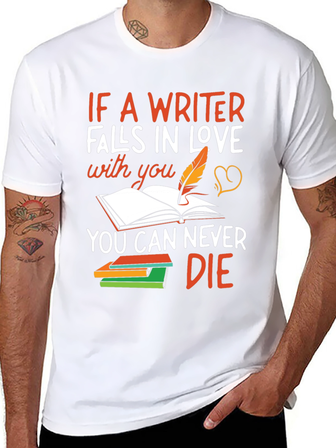 Writer Love T-Shirt - Never Die Inspiration