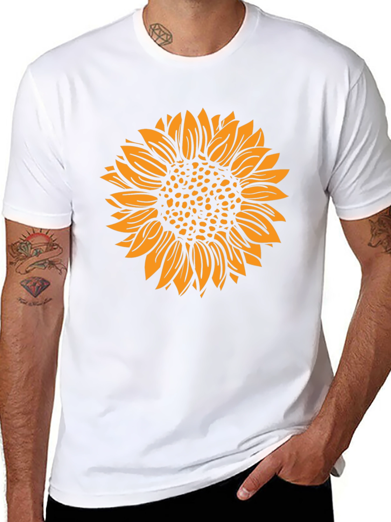 Sunflower Graphic Tee - Stylish Black Cotton T-Shirt