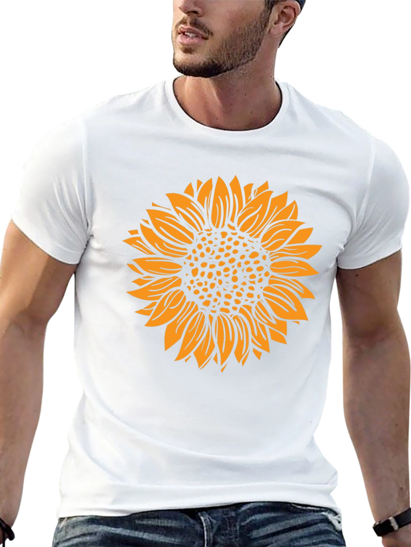 Sunflower Graphic Tee - Stylish Black Cotton T-Shirt