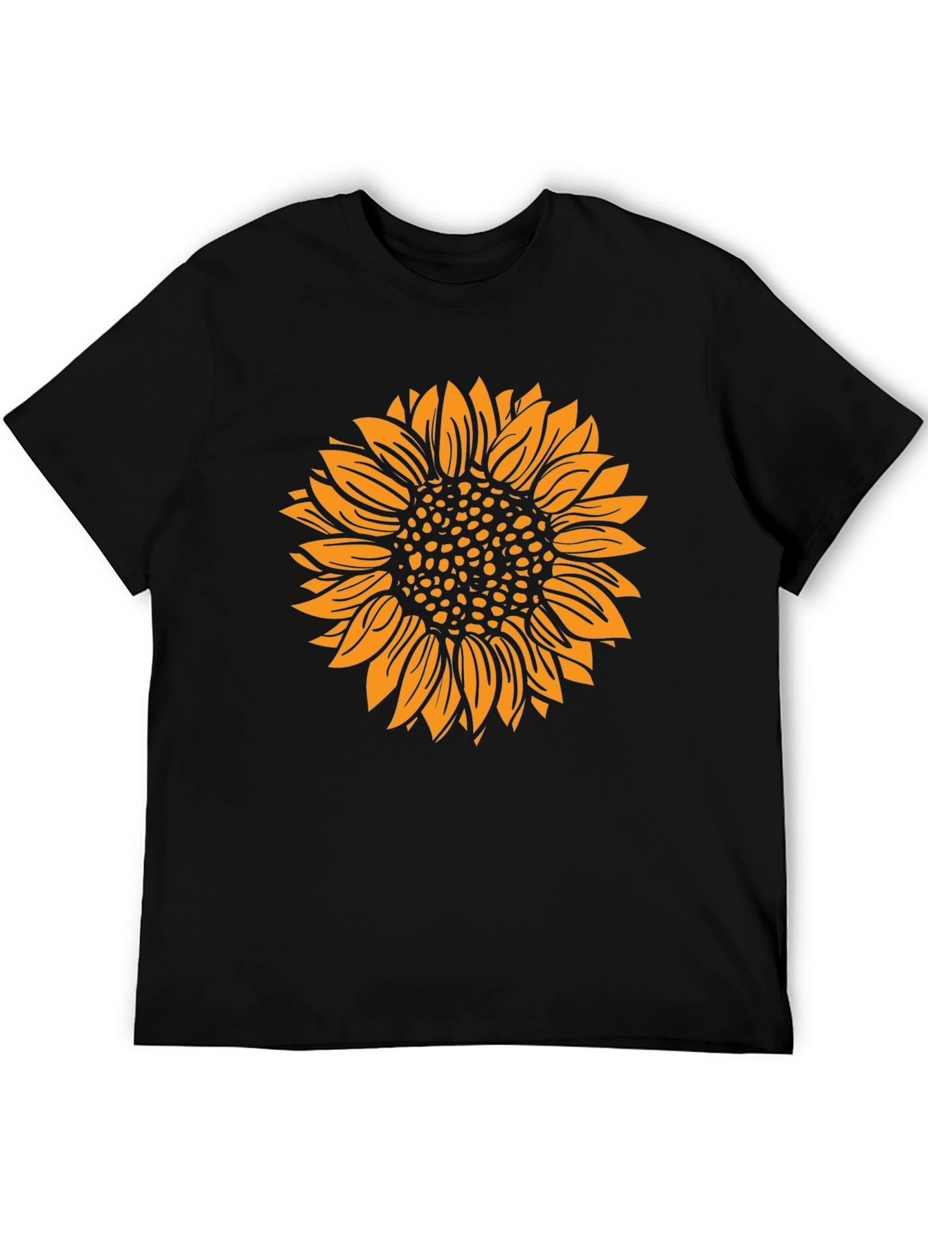 Sunflower Graphic Tee - Stylish Black Cotton T-Shirt