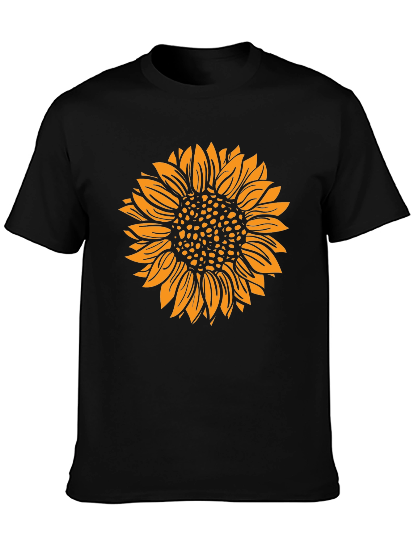 Sunflower Graphic Tee - Stylish Black Cotton T-Shirt