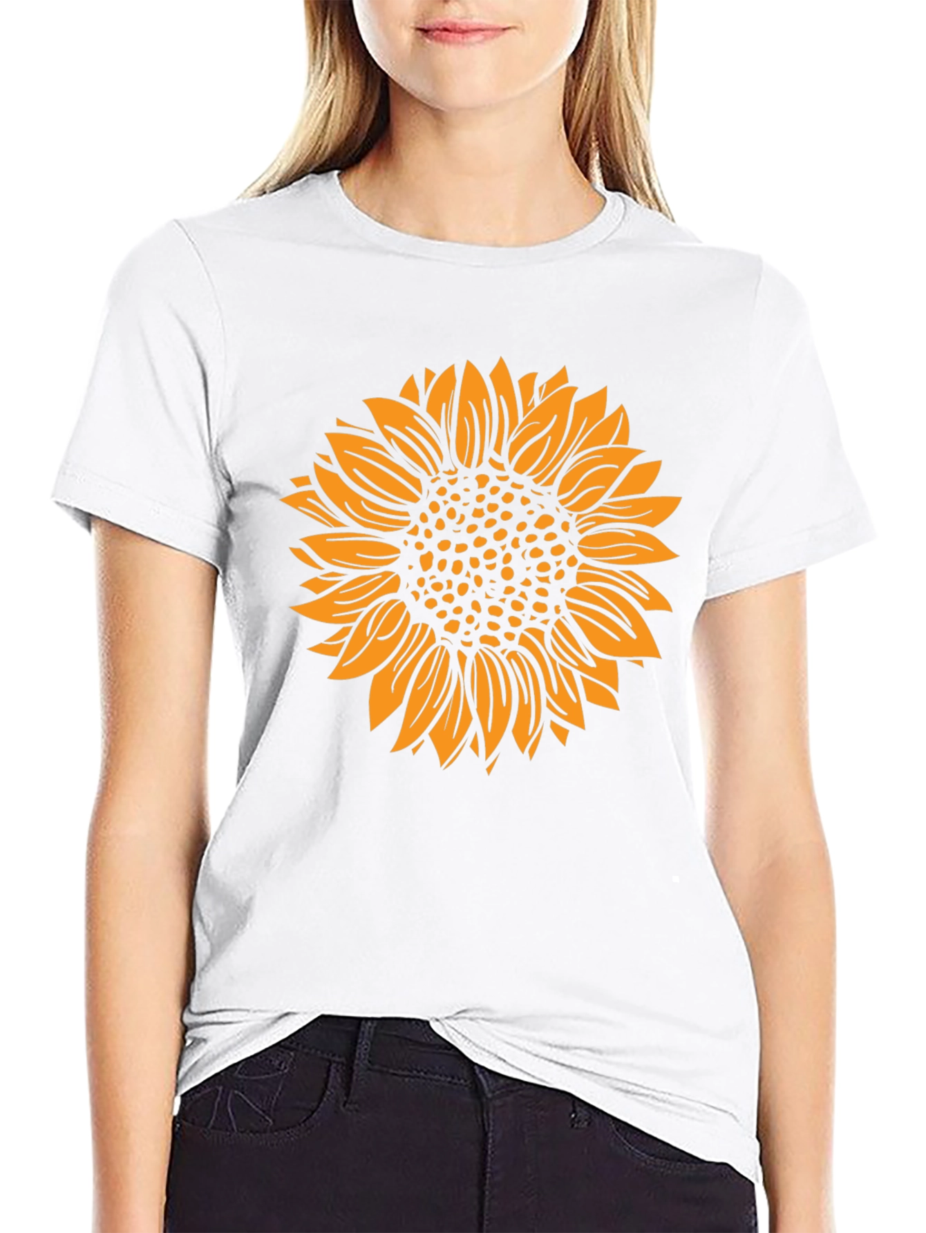Sunflower Graphic Tee - Stylish Black Cotton T-Shirt