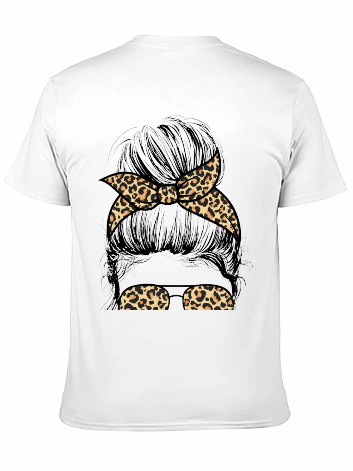 Messy Bun Leopard Print Tee