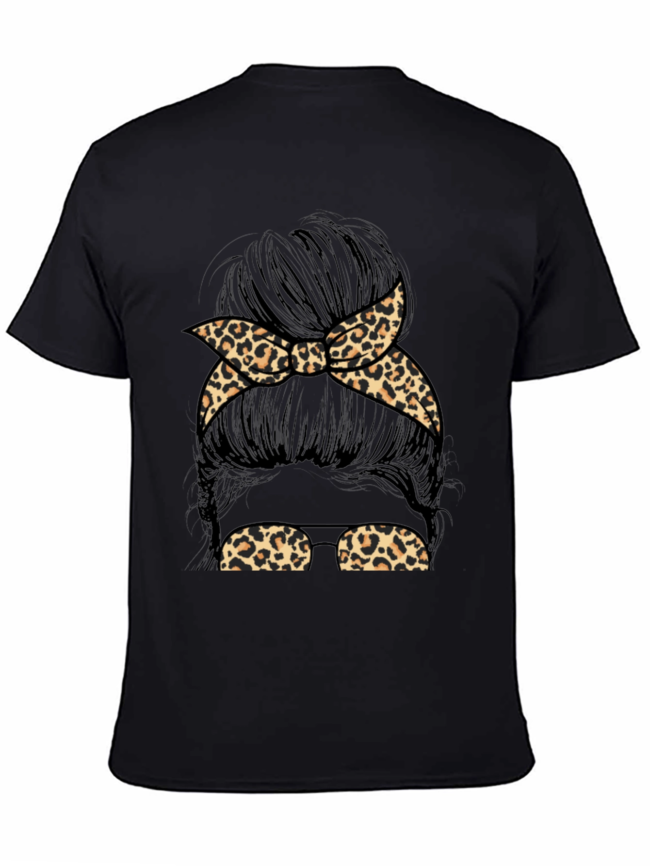 Messy Bun Leopard Print Tee