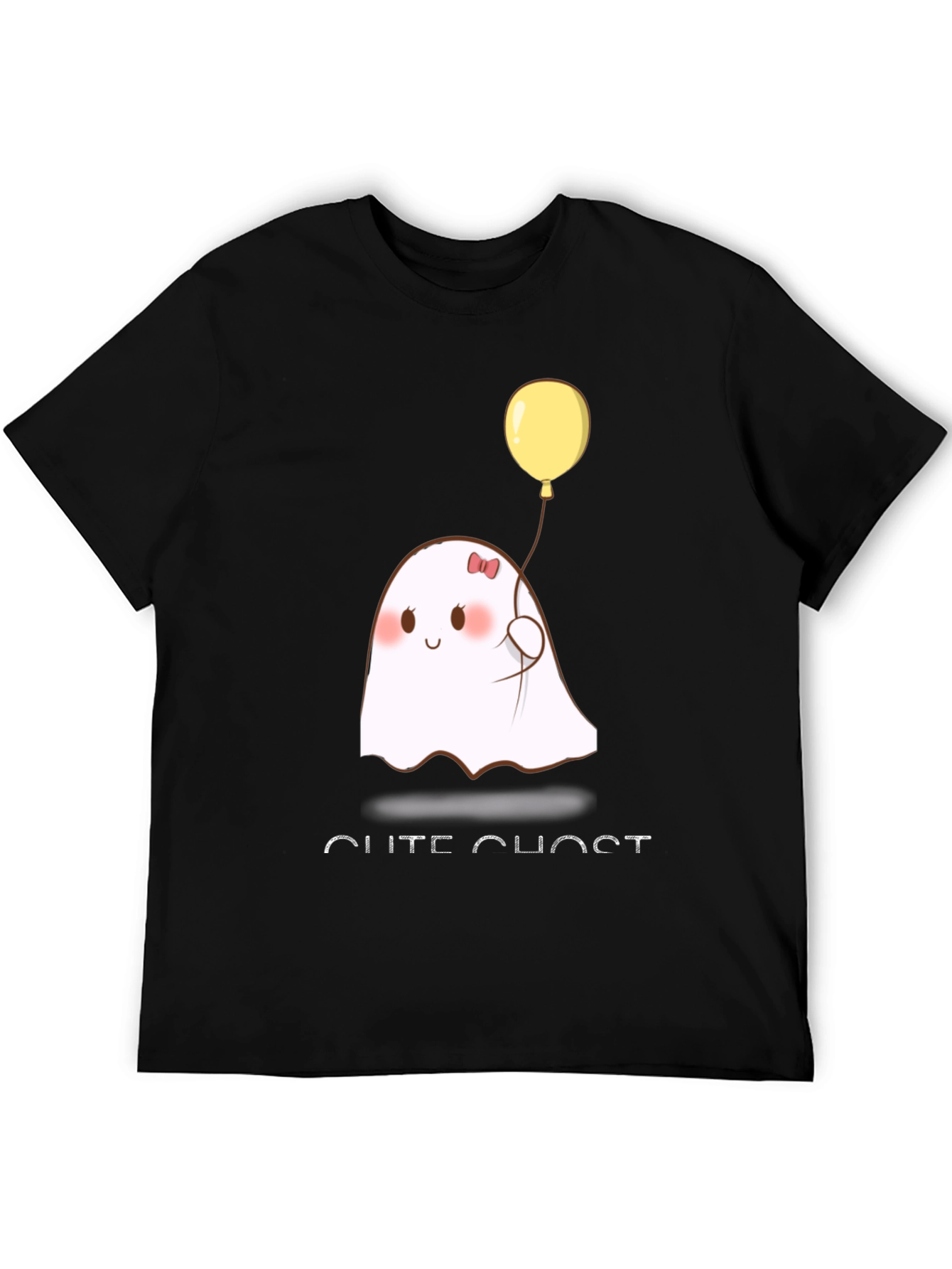 Cute Ghost T-Shirt - Black Cotton Blend