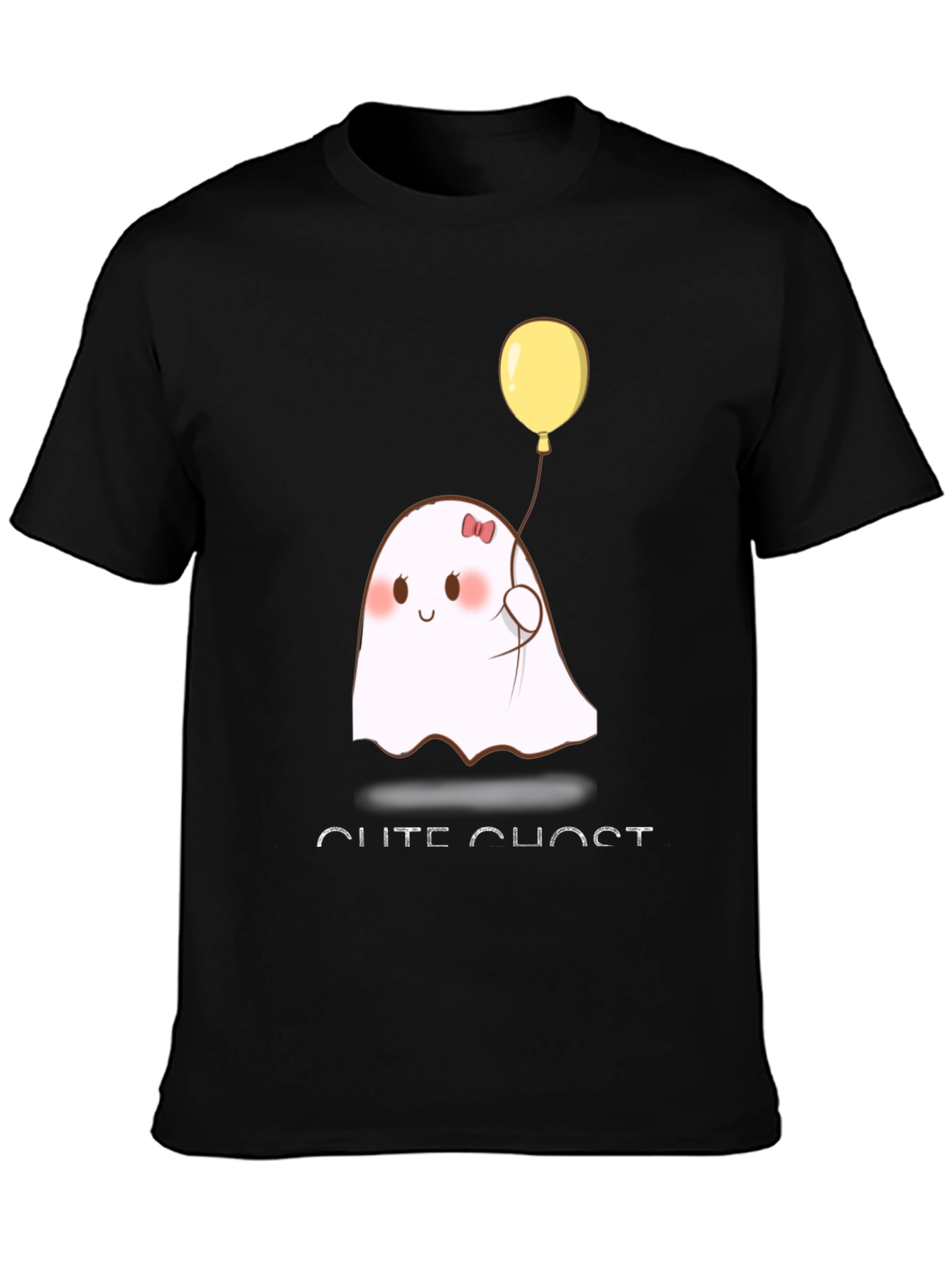 Cute Ghost T-Shirt - Black Cotton Blend