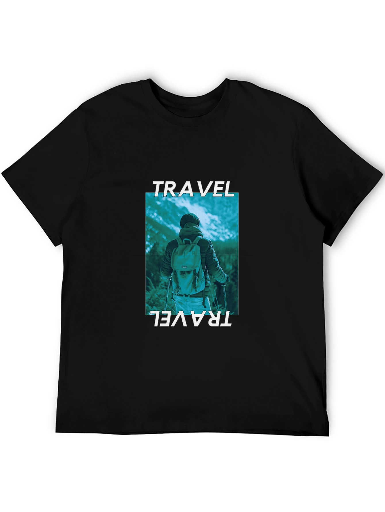 Travel Adventure Graphic Tee - Black