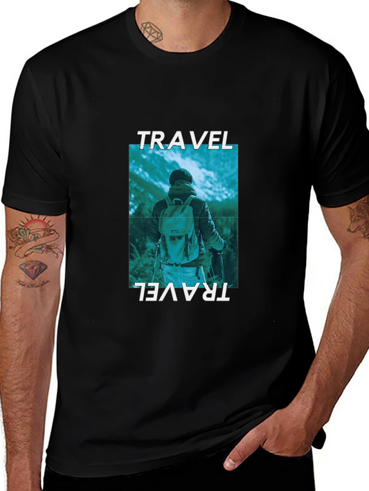 Travel Adventure Graphic Tee - Black